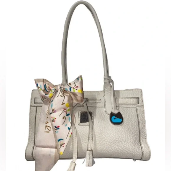 Dooney & Bourke Cream Leather Shoulder Bag - Picture 1 of 8